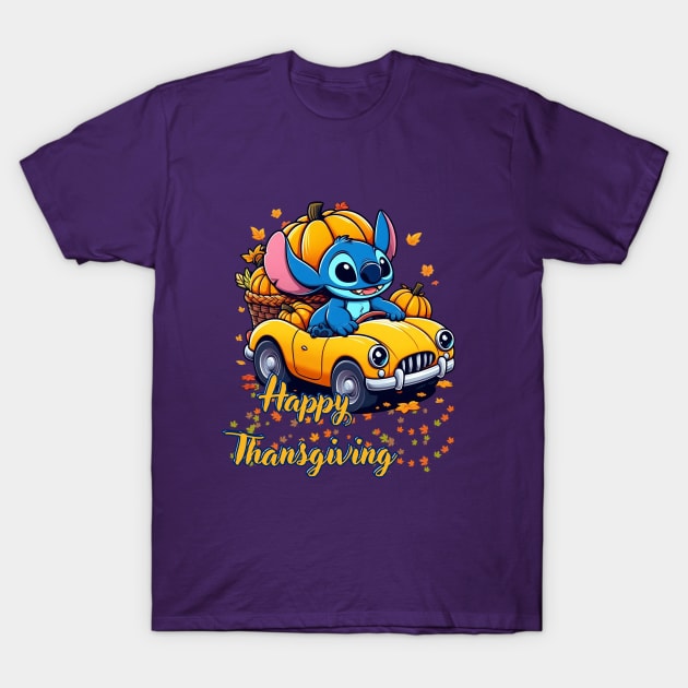 Giving Thanks Thanksgiving Stitch Thanksgiving 2023 T-Shirt by BukovskyART